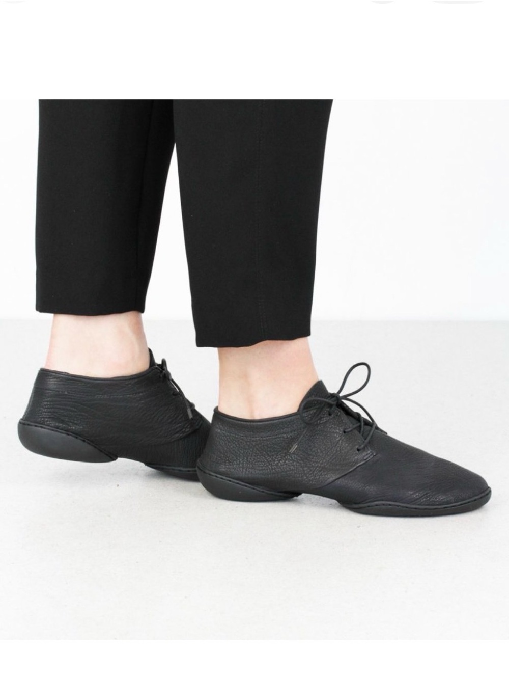 Trippen Cosy f Cup Black Elk Leather Lace Up Shoes Unisex 37 US 6.5 7 Lagenlook